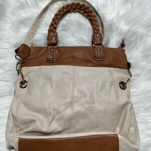 Aldo Two-Tone Brown and Cream Women's Shoulder Bag
